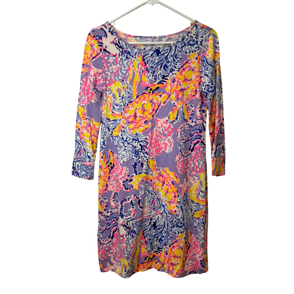 Lilly Pulitzer‎ Marlowe So Snappy Dress Pima Cotton XS Beach Resort Turtles
